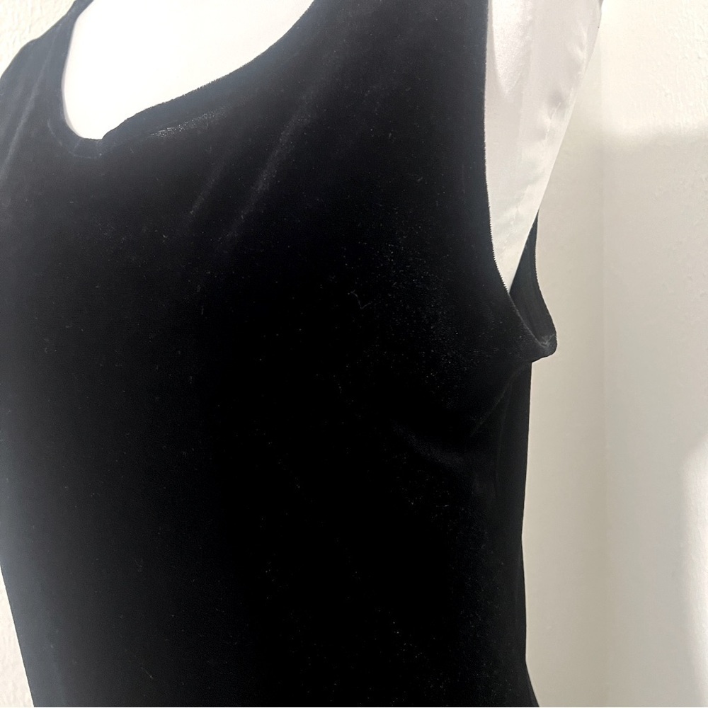 Coldwater Creek Vintage Women Whimsigoth 10P Black Velvet Sleeveless Maxi Dress - Picture 3 of 8